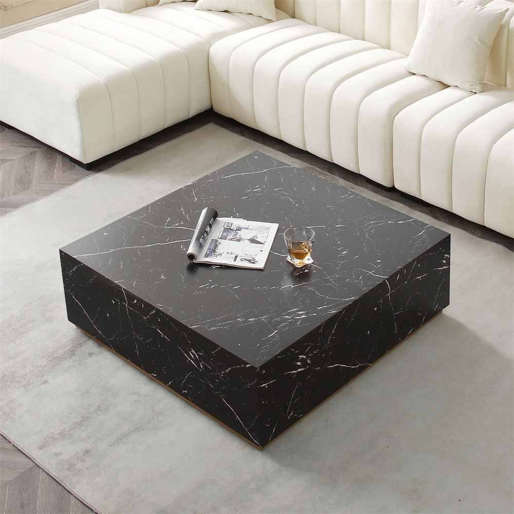 Modern Low Gloss Square Marble Coffee Table