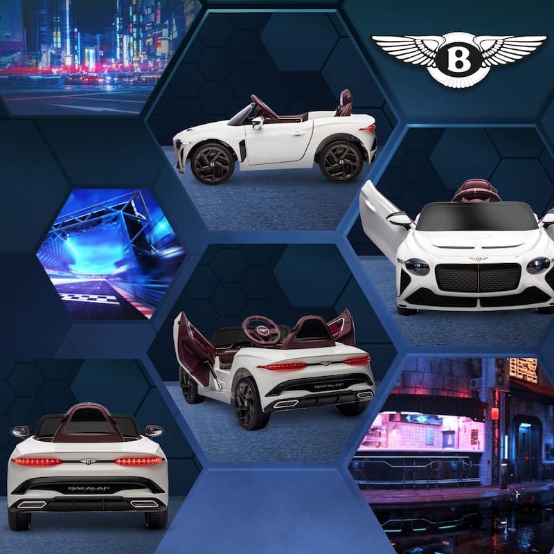 Aosom Bentley Bacalar Licensed Kids Ride on Car with Butterfly Doors, 12V Electric Car for Kids with Remote Control