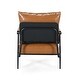 preview thumbnail 6 of 9, Mid-Century Modern Accent Chair with Upholstery, Padded High Backrest, Metal Frame and faux leather wrapped Armrests