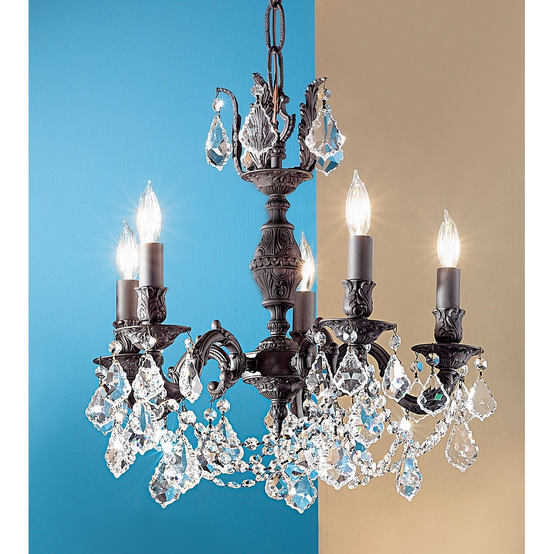 Classic Lighting 57385-AGB  18" Crystal Chandelier from the Chateau Imperial Collection (Swarovski Spectra Crystal) - Chandeliers For Bedrooms by Overstock.com