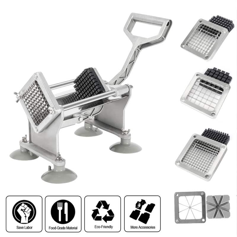 Vertical French Fry Cutter with 4Pcs Blades & 4Pcs Suction Cups & 2pcs Expansion Bolts