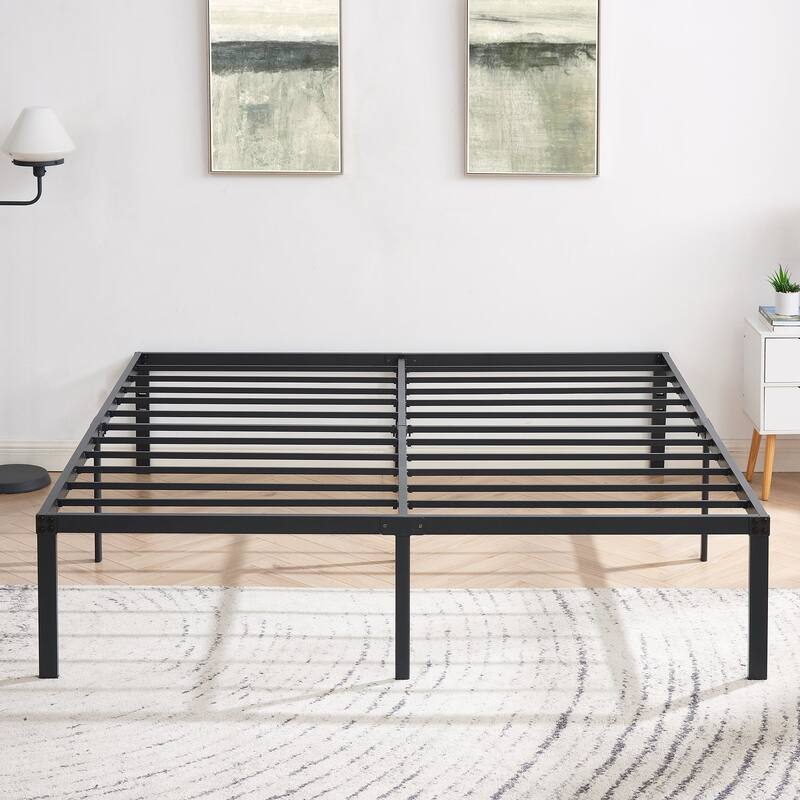 Javlergo 14/16/18 Inch Metal Platform Bed Frame, Heavy Duty Slat Support /No Box Spring Needed - 18"H - King