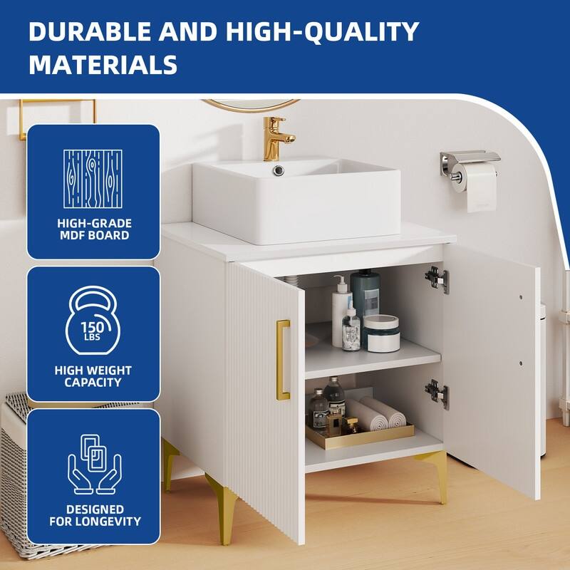 Moasis Single Bathroom Vanity with Ceramic Vessel Sink
