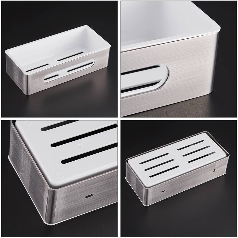11.65-inch 304 Stainless Steel Bathroom Shelf with Hollow Out Design