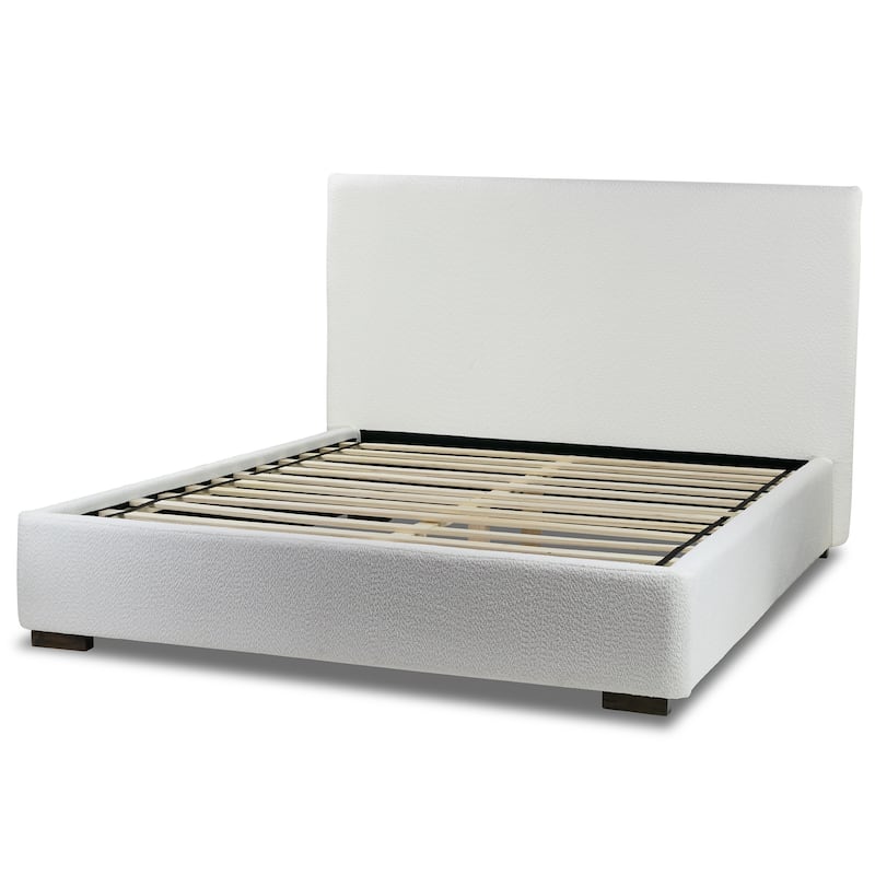 Bedwyr White Boucle Queen Bed