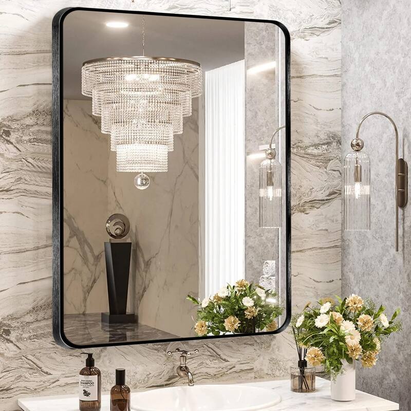 Wall Mount Bathroom Rectangle Vanity Mirror (Horizontal/Vertical)