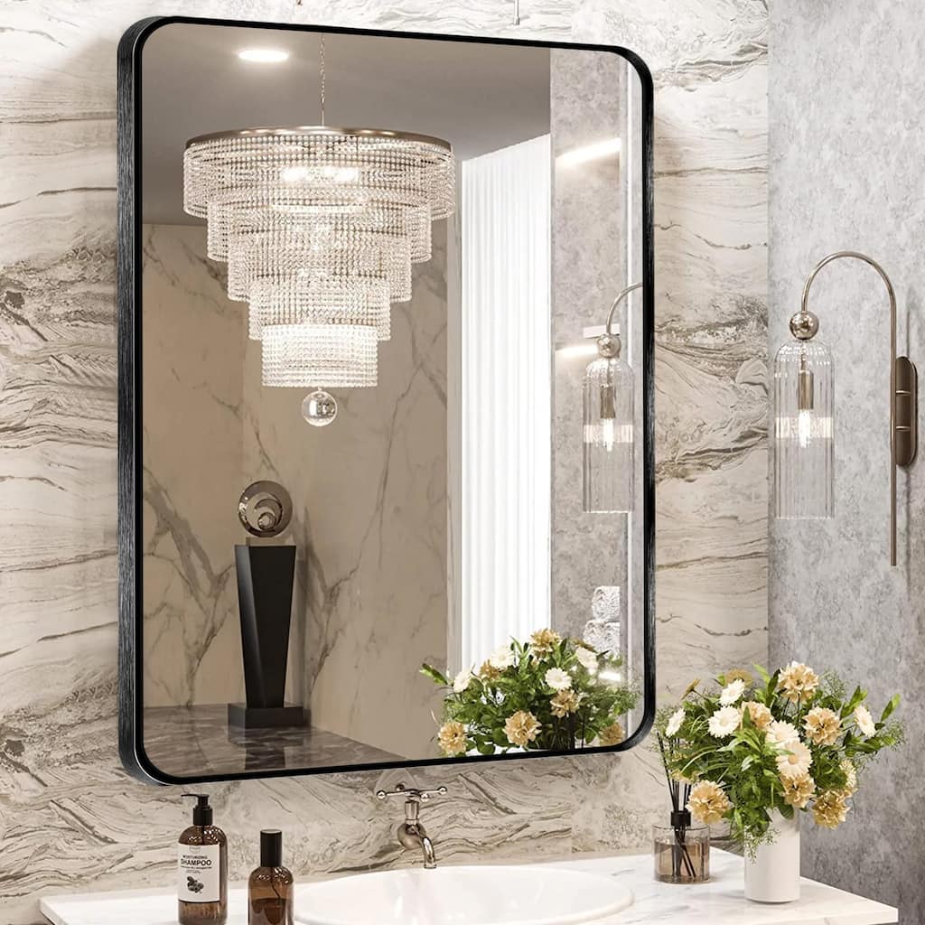 Wall Mount Bathroom Rectangle Vanity Mirror (Horizontal/Vertical)