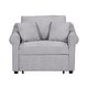 preview thumbnail 23 of 25, Chenille Accent Chair Convertible Sleeper Chair Adjustable Backrest Sofa Chair, 3 in 1 Chaise Lounges Chair Turns Into Chair Bed
