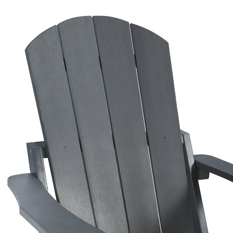Hurley Folding Poly Plastic Adirondack Chair with Pull-out Ottoman