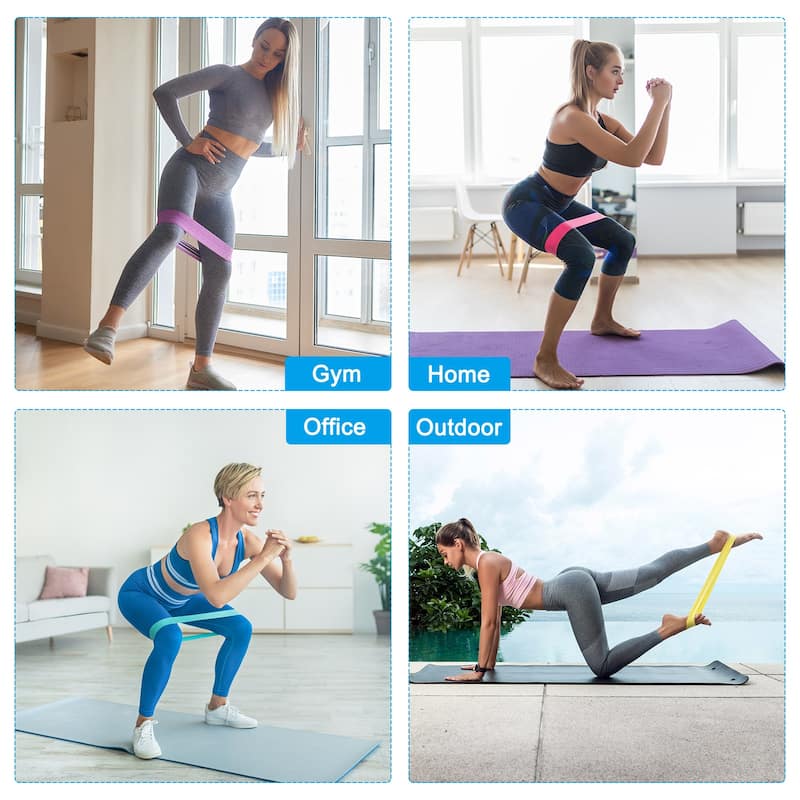 Resistance Bands Set, 10pcs 10-15 LBS Workout Bands with Carry Bag, Blue
