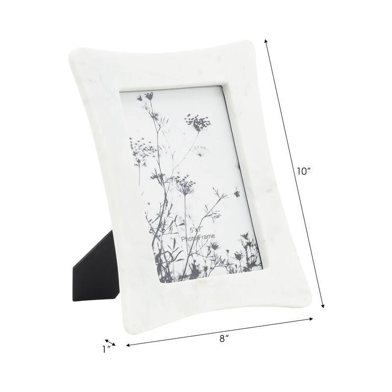 Marble Modern Curved Picture Frame - White, 5x7 in.