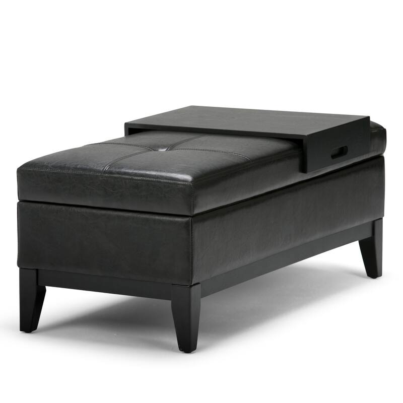 Storage Ottoman Bench with Tray