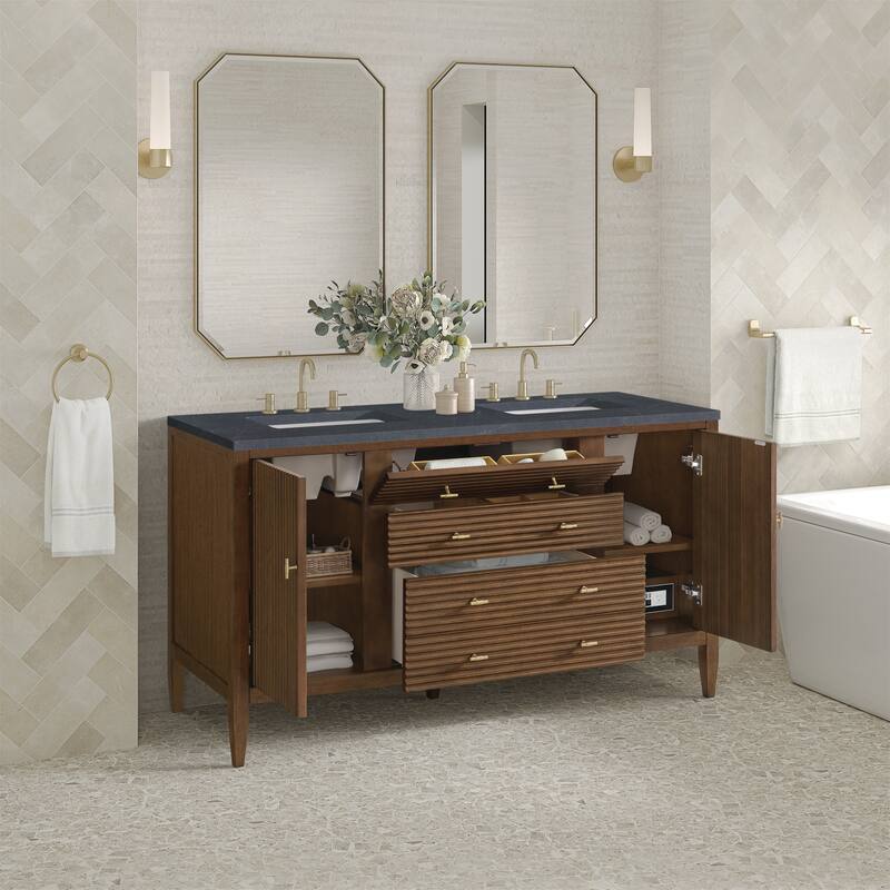 James Martin Vanities 485-V60D-3CSP Myrrin 60" Double Basin Wood