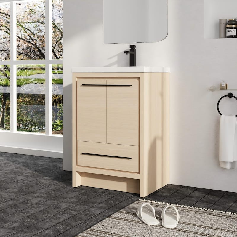 Malwee 24"/30"/36"/48"/60" Bathroom Vanity with Sink, FreeStanding Vanity with Soft Close Door and Drawer