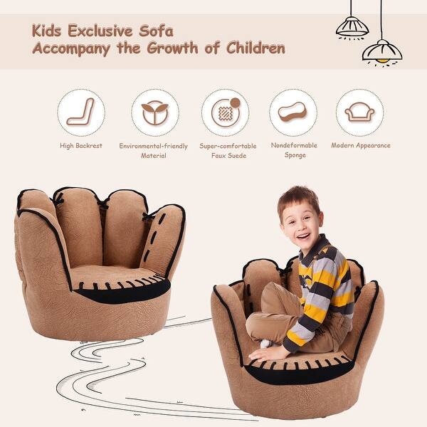 Shop Five Fingers Baseball Glove Shaped Kids Sofa Free Shipping