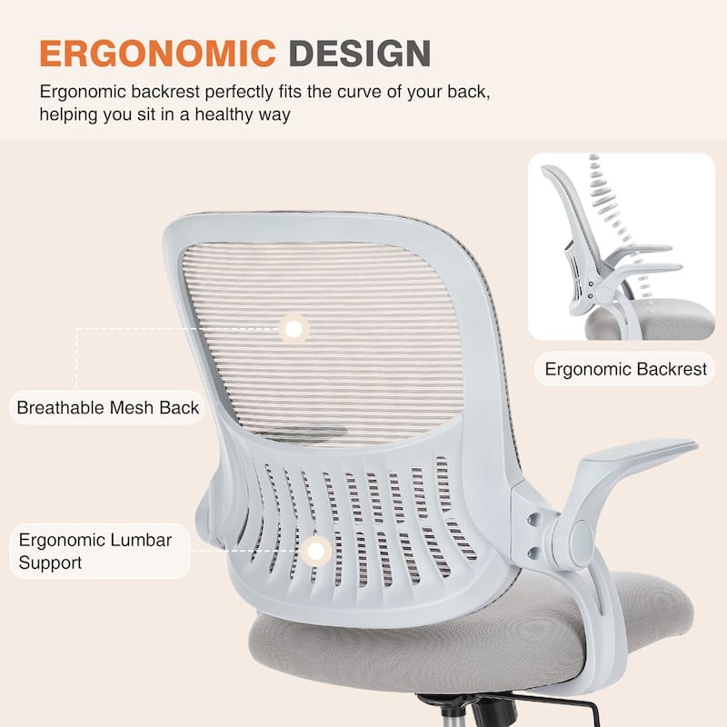 Office Chair Ergonomic, Desk Chair with Lumbar Support, Swivel Chair with Armrests, Computer Chairs