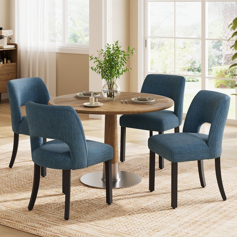 Set of 2/4/6 Modern Fabric Upholstered Dining Room Chair Kitchen Chairs with Wood legs