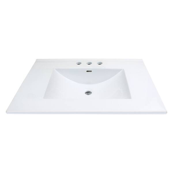 Transolid Juliette 25-in White Vitreous China Bathroom Vanity Top Transolid Juliette 25-in White Vitreous China Bathroom Vanity Top