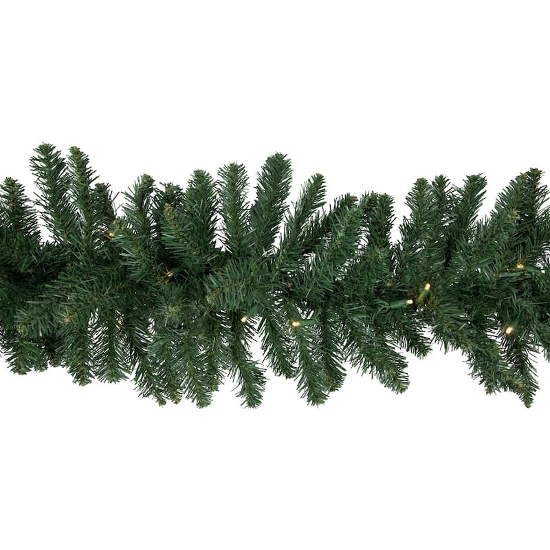 50' x 12" Pre-Lit Commercial Buffalo Fir Christmas Garland- Warm White LED Lights