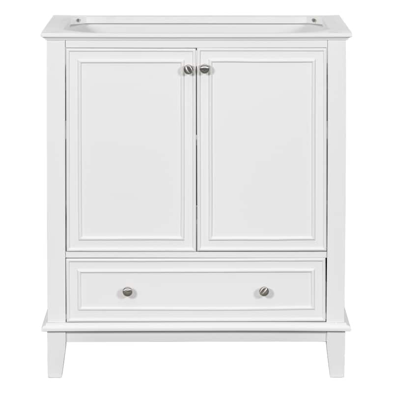 Roomfitters 30" Bathroom Vanity without Sink, Base Only, Cabinet with Doors and Drawer, Solid Frame and MDF Board