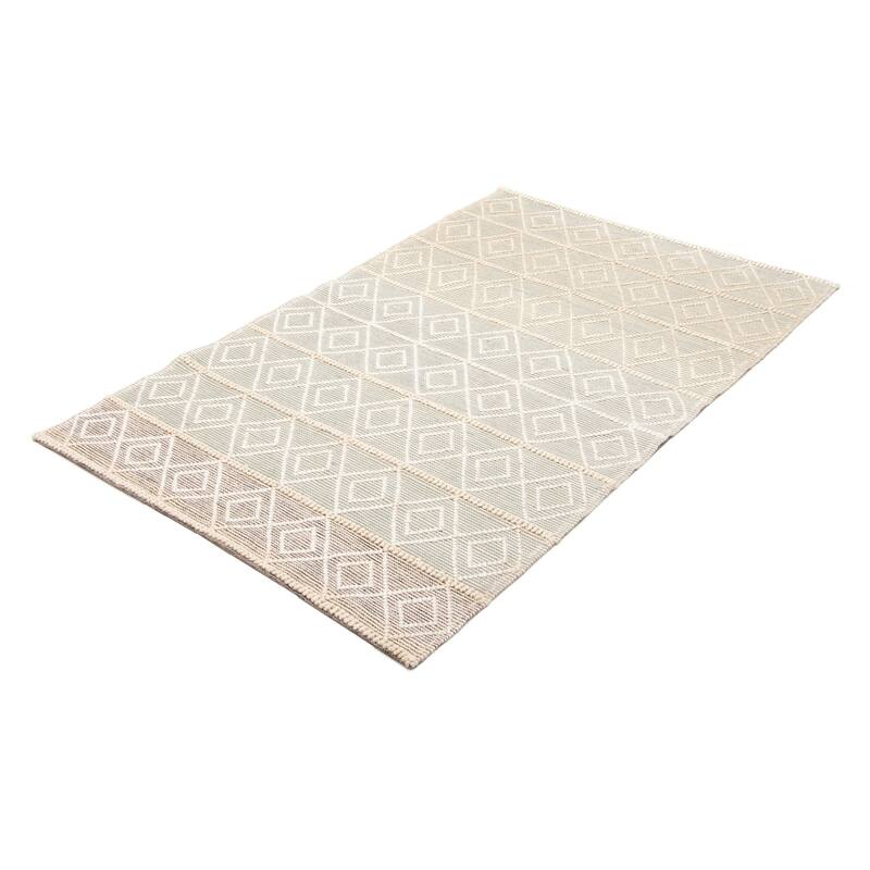 ECARPETGALLERY Braid weave Sienna Green Wool Rug - 5'0 x 8'2