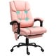 preview thumbnail 38 of 63, Vinsetto Office Desk Chair Recliner, Height Adjustable Movable Lumbar Support with 6-Point Vibrating Massage Pink