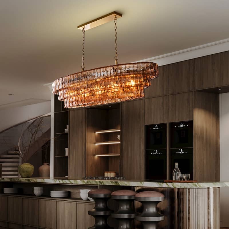 KAYLA 36 in. 6-Lights Gold Crystal Drum Chandelier