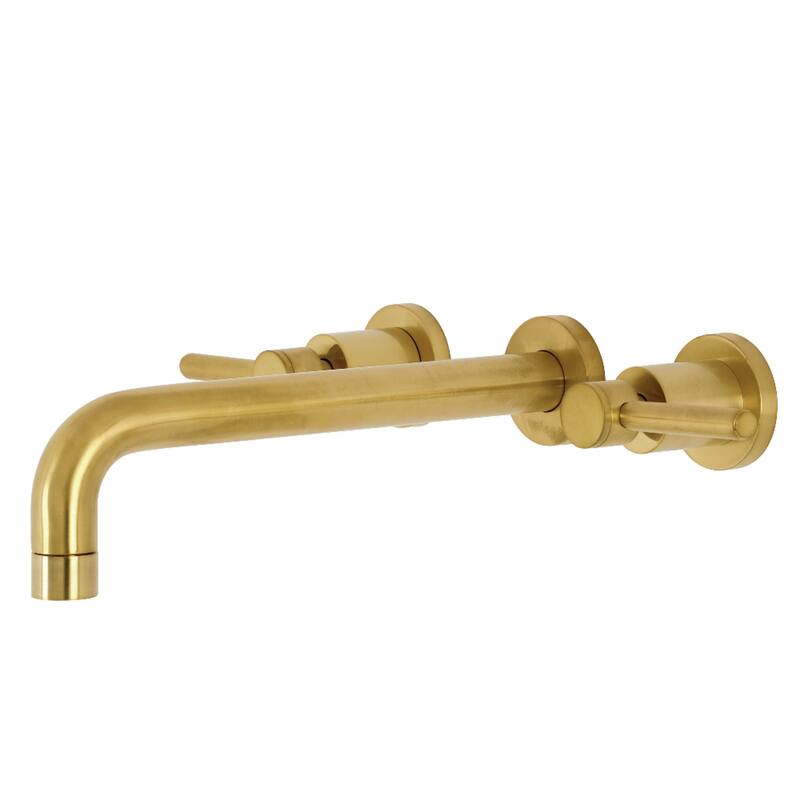 Concord 3-Hole Wall Mount Roman Tub Faucet in Polished Nickel - Brushed Brass