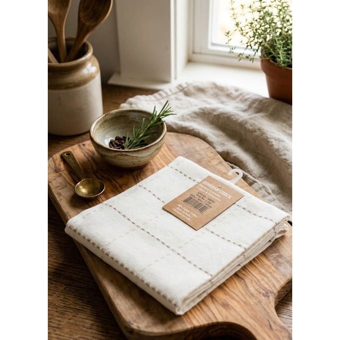 Gingham Check Kitchen Towel Set of 4