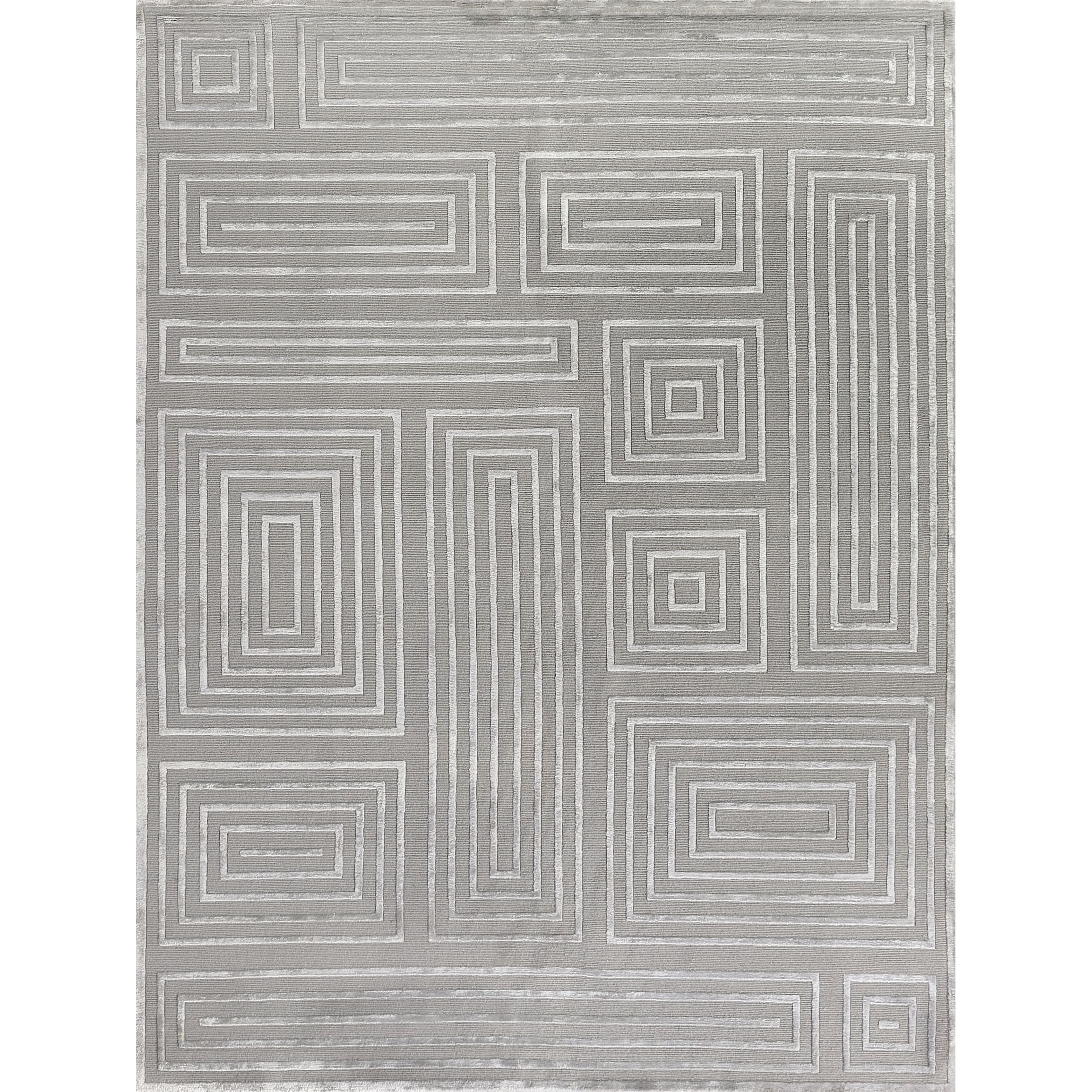 Metro Velvet hand-knotted Wool/Viscose Silver Area Rug