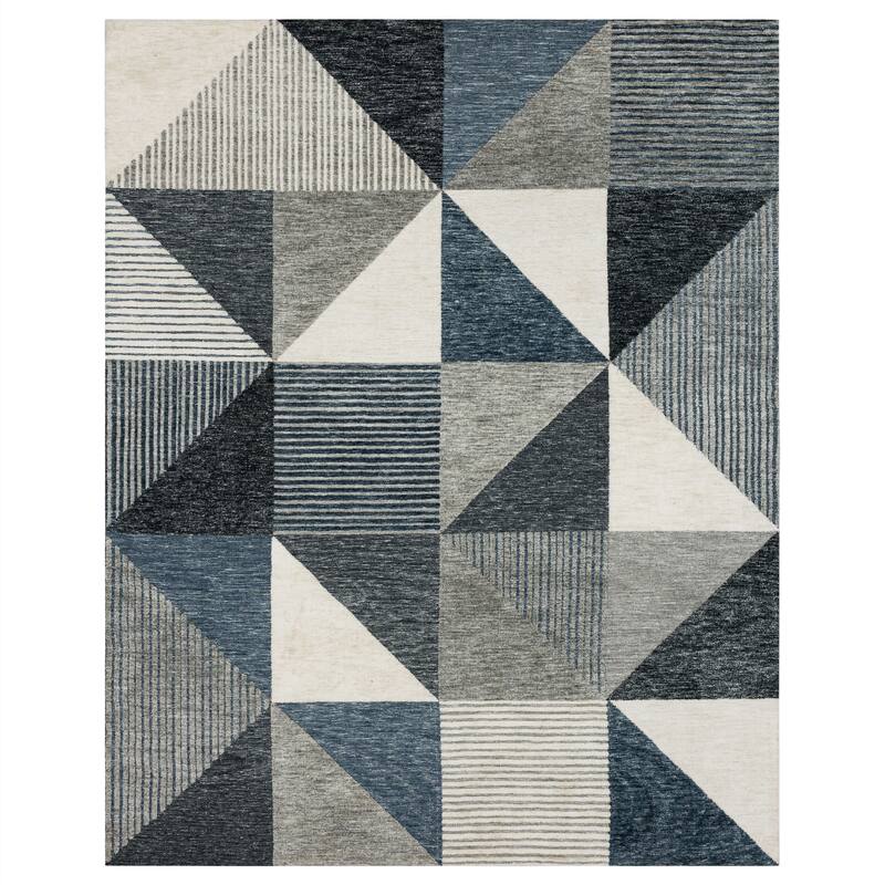 Karastan Bowen Oblique Area Rug By Drew & Jonathan Home - 8' x 10' - Blue - Rectangle