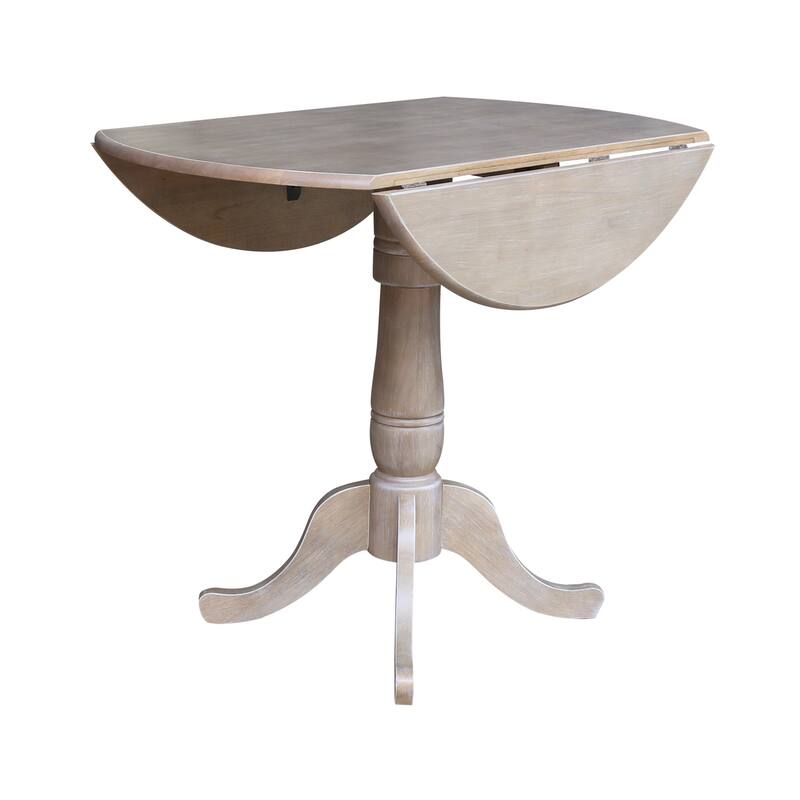 42" Round Pedestal Gathering Height Table with 2 Counter Height Stools