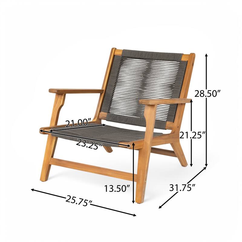 Christopher Knight Home- Blake Outdoor Acacia Patio Club Chair Set of 2