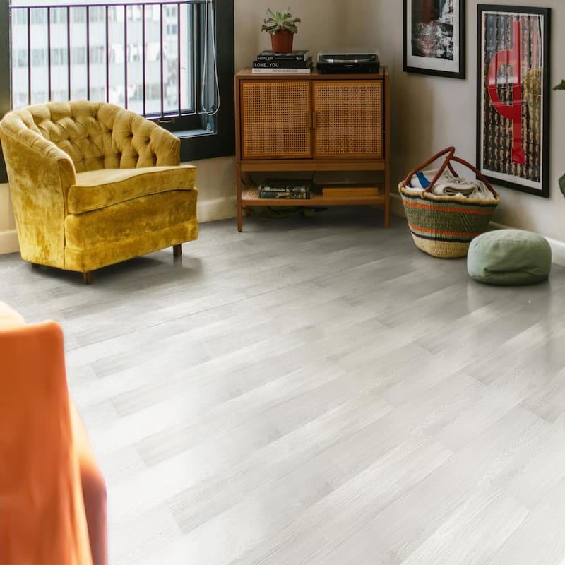 Art3d 36-sheet 36"x6" Self-adhesive Vinyl Flooring Beige Wood Color, Cover 54 Sq.Ft.