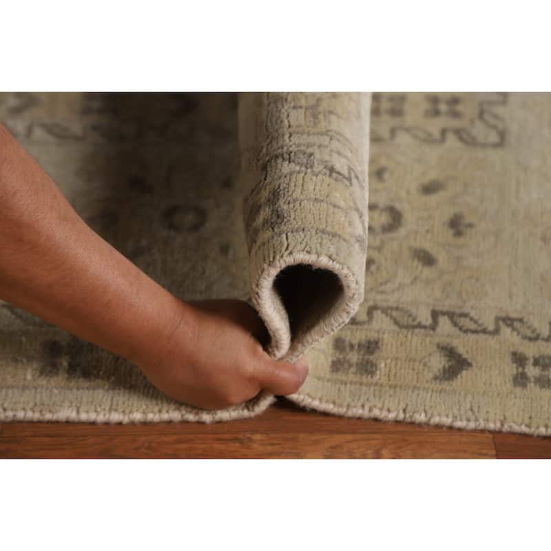 Oushak Area Rug Hand-Knotted Oriental Wool Carpet - 8'11"x 12'0"