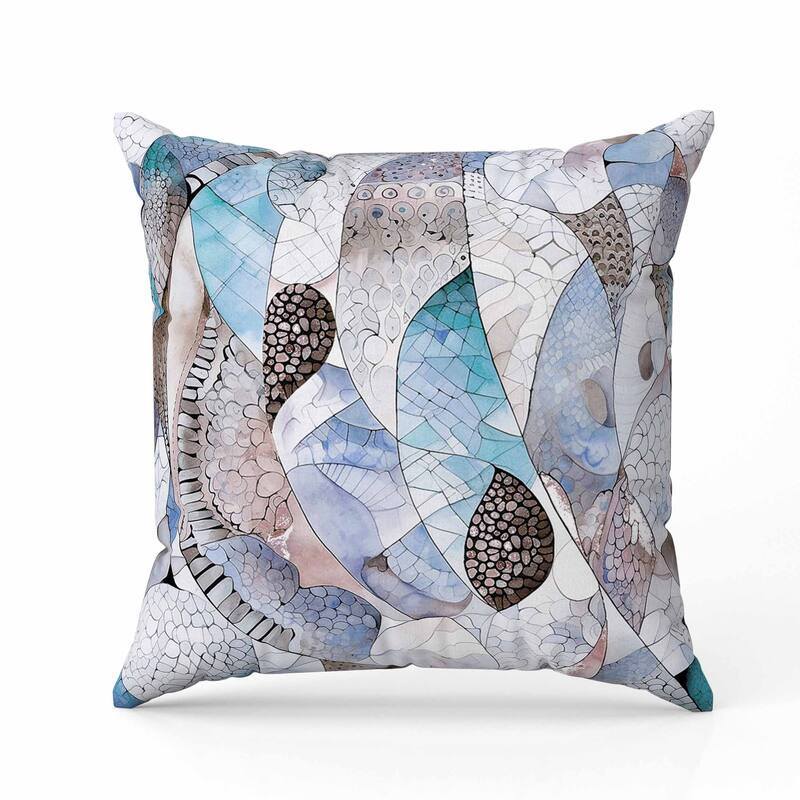 Rock Heaven Indoor/Outdoor Reversible Throw Pillow Blue and Brown