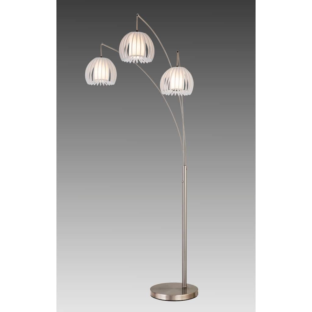 Zucca 3-Arch LED Floor Lamp with Dimmer, 83"H, Brushed Steel - 83