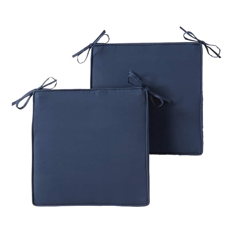 Greendale Home Fashions 18" Square Outdoor Chair Pad (Set of 2) - Navy
