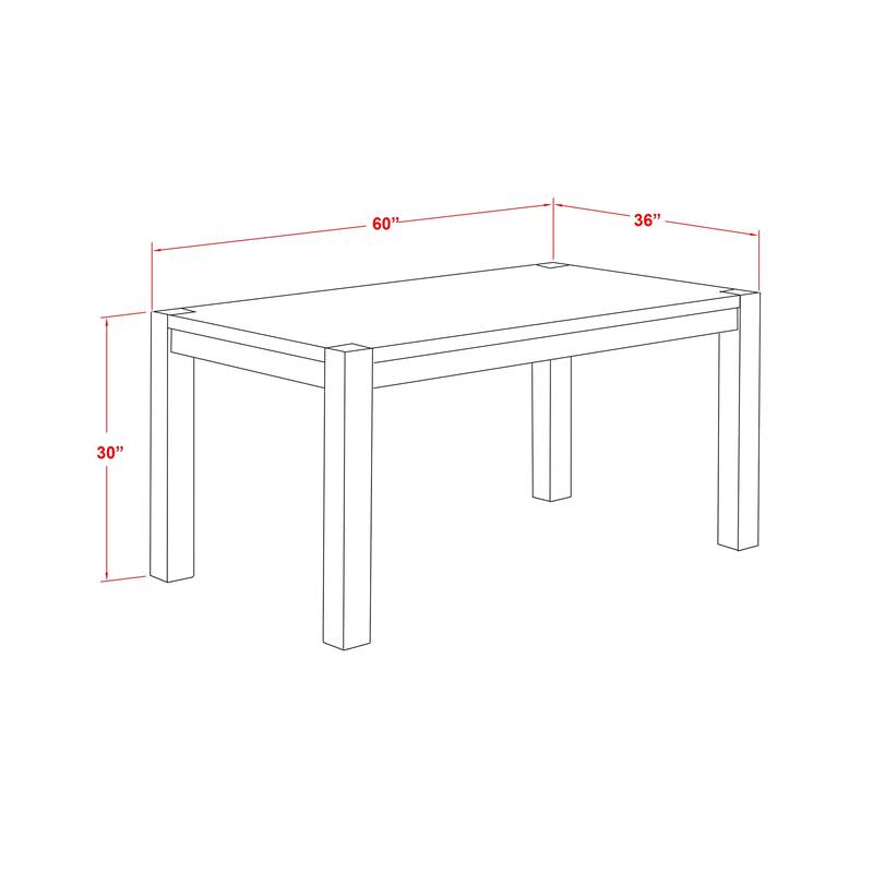 East West Furniture Kitchen Table Set Includes a Rectangle Dining Table and Chairs, Distressed Jacobean (Pieces Options)
