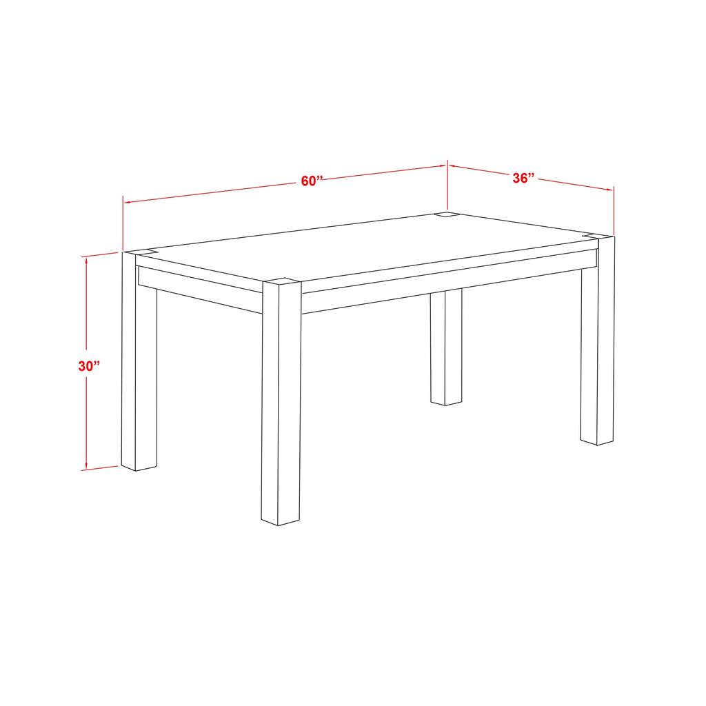 East West Furniture Kitchen Table Set Includes a Rectangle Dining Table and Chairs, Distressed Jacobean (Pieces Options)