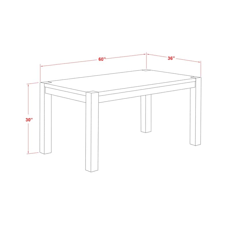 East West Furniture Celina Dining Room Table - Rectangle Rustic Farmhouse Table , 36x60 Inch, (Finish Options) - CN6-0N-T