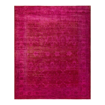 Vibrance, One-of-a-Kind Hand-Knotted Area Rug - Pink, 8' 3" x 10' 1" - 8' 3" x 10' 1"