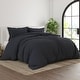 preview thumbnail 7 of 12, Simply Soft Ultra-soft 3-piece Duvet Cover Set Black - Full - Queen
