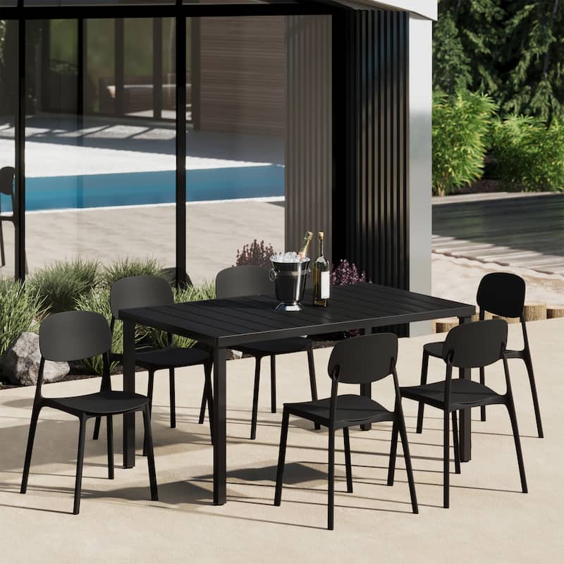 Frond and Form 6-Person Outdoor Rectangular Dining Set