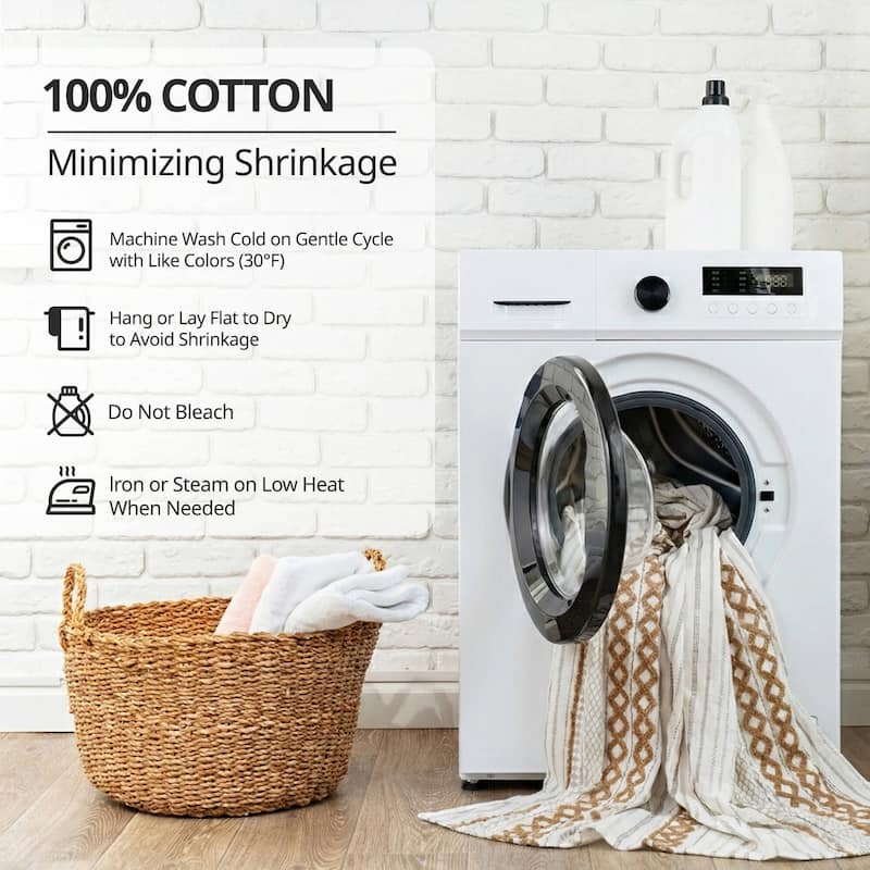 INK+IVY Imani Cotton Printed Single Curtain Panel with Chenille Stripe and Lining