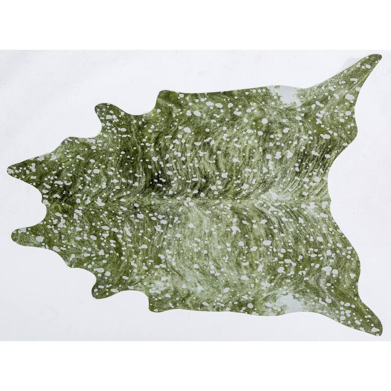Rio Collection Faux Cowhide Printed Rug with Foil Accents