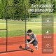 preview thumbnail 9 of 9, 7 x 7 Feet Black Portable L Screen Softball Safety with Carry Bag and Wheel