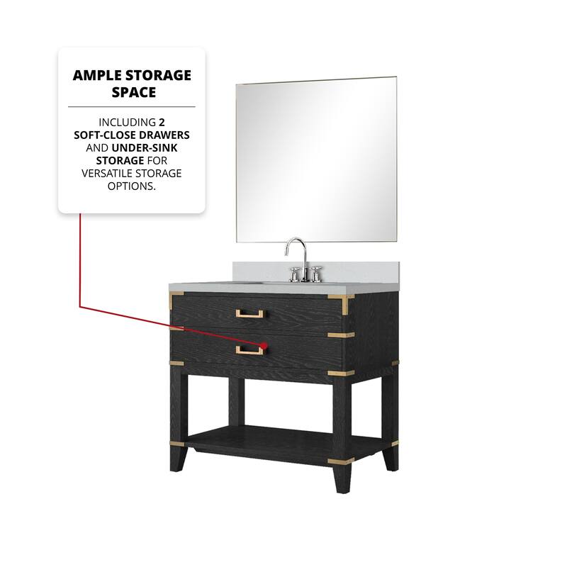 Norwalk Bath Vanity with Cultured Marble Top, Sink, Mirror and Faucet