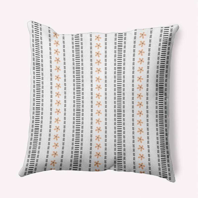 Dainty Stripes Indoor/Outdoor Throw Pillow - Peach - 18" x 18"