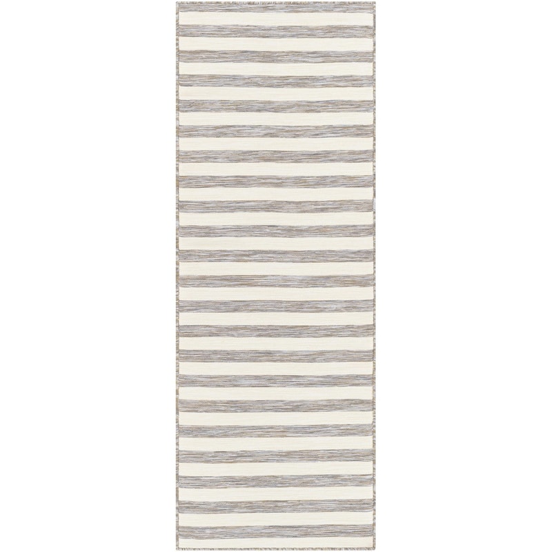 Kermie Country Stripe Indoor / OutdoorArea Rug - 2'6" x 7'3" - Taupe